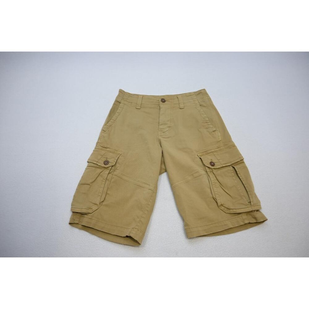American Eagle Khaki Cargo Shorts Extreme Flex Longer Length Boys Mens Sz 26 NWT